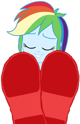 Size: 718x1113 | Tagged: safe, artist:anthonygoody, rainbow dash, equestria girls, clothes, feet, female, fetish, foot fetish, shoes, simple background, solo, transparent background