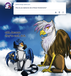 Size: 907x963 | Tagged: safe, derpibooru import, gilda, oc, griffon, tumblr