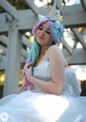 Size: 682x960 | Tagged: safe, artist:lochlan o'neil, princess celestia, human, cosplay, irl, irl human, photo, solo