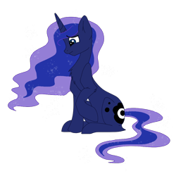 Size: 896x896 | Tagged: safe, artist:pastelflakes, princess luna, alicorn, pony, chest fluff, simple background, sitting, solo