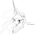 Size: 841x836 | Tagged: safe, artist:zev, princess celestia, alicorn, pony, grayscale, monochrome, sketch, solo