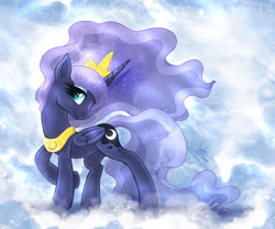 Size: 1800x1500 | Tagged: safe, artist:joakaha, princess luna, alicorn, pony, female, horn, mare, simple background, solo