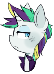 Size: 357x483 | Tagged: safe, artist:urbanqhoul, rarity, pony, unicorn, it isn't the mane thing about you, alternate hairstyle, bust, ear fluff, female, mare, profile, raripunk, simple background, solo, transparent background