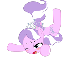 Size: 2000x2000 | Tagged: safe, artist:moka, diamond tiara, earth pony, pony, accessory, falling, female, filly, pixiv, solo, solo female, tiara