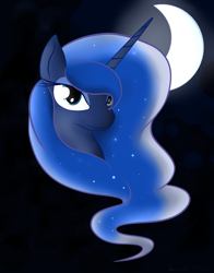 Size: 3600x4600 | Tagged: safe, artist:wonder-waffle, princess luna, alicorn, pony, absurd resolution, head, moon, solo