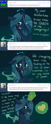 Size: 640x1536 | Tagged: safe, artist:pekou, queen chrysalis, changeling, changeling queen, ask, ask chrysalis, female, solo, tumblr