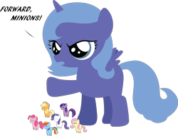 Size: 4496x3456 | Tagged: safe, artist:sundownglisten, applejack, fluttershy, pinkie pie, princess luna, rainbow dash, rarity, twilight sparkle, alicorn, earth pony, pegasus, pony, unicorn, doll, filly, mane six, pointy ponies, simple background, toy, woona