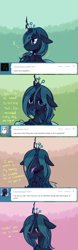 Size: 640x2048 | Tagged: safe, artist:pekou, queen chrysalis, changeling, changeling queen, ask chrysalis, female, floppy ears, solo