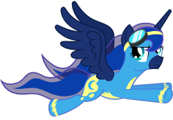 Size: 2880x2000 | Tagged: safe, artist:wildtiel, princess luna, alicorn, pony, flying, simple background, solo, transparent background, vector, wonderbolts uniform