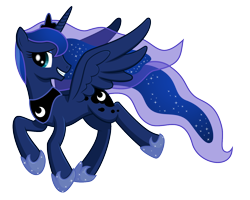 Size: 1280x1024 | Tagged: safe, artist:ohemo, princess luna, alicorn, pony, simple background, smiling, solo, transparent background, vector