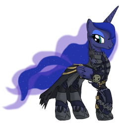 Size: 2800x2800 | Tagged: safe, artist:clamdiggydiggy, artist:sulyo, princess luna, alicorn, pony, armor, clothes, simple background, solo