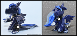 Size: 1006x470 | Tagged: safe, artist:howmanydragons, princess luna, dragon, irl, photo, sculpture, solo, species swap