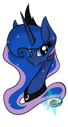 Size: 810x1500 | Tagged: safe, artist:nebula-the-dark, princess luna, alicorn, pony, bust, female, horn, mare, solo