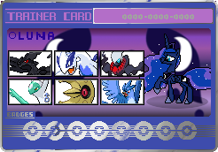 Size: 246x172 | Tagged: safe, artist:seaandsunshine, princess luna, alicorn, pony, articuno, darkrai, latios, lugia, lunatone, pokémon, trainer card, zekrom