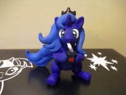 Size: 1024x768 | Tagged: safe, artist:springveil, princess luna, twilight sparkle, cutie mark, filly, irl, juice box, photo, sculpture, woona