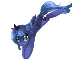 Size: 800x650 | Tagged: dead source, safe, artist:loyaldis, princess luna, alicorn, pony, female, s1 luna, simple background, solo, wingding eyes, younger