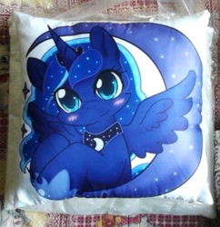 Size: 336x347 | Tagged: safe, artist:yukandasama, princess luna, alicorn, pony, cushion, photo, pillow, solo