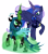 Size: 4938x5559 | Tagged: safe, artist:theshadowstone, princess luna, queen chrysalis, alicorn, changeling, changeling queen, pony, absurd resolution, armor, magic