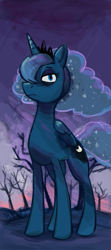 Size: 567x1276 | Tagged: safe, artist:herny, princess luna, alicorn, pony, detailed background, female, mare, solo