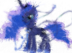 Size: 478x351 | Tagged: safe, artist:fudgebiskets, princess luna, alicorn, pony, glass effect, smudgy, solo