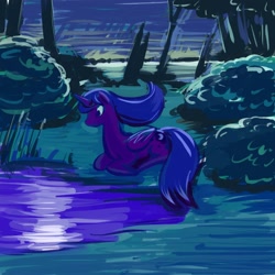 Size: 1600x1600 | Tagged: safe, artist:dahtamnay, princess luna, alicorn, pony, female, garden, horn, mare, solo