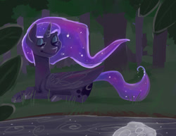 Size: 900x695 | Tagged: safe, artist:ellamred, princess luna, alicorn, pony, detailed background, female, mare, solo