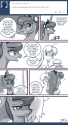 Size: 550x1013 | Tagged: safe, artist:johnjoseco, derpy hooves, princess luna, alicorn, pony, ask, ask princess molestia, comic, gamer luna, muffin, the last of us, tumblr, video game