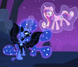 Size: 2300x2000 | Tagged: safe, artist:mintatheena, nightmare moon, princess cadance, princess luna, alicorn, pony, magic