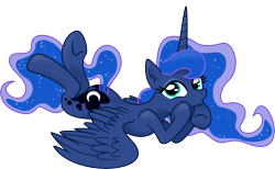 Size: 6000x3694 | Tagged: safe, artist:kp-shadowsquirrel, artist:spier17, princess luna, alicorn, pony, absurd resolution, hooves, missing accessory, prone, simple background, solo, transparent background, underhoof, vector
