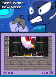 Size: 563x769 | Tagged: safe, princess luna, alicorn, pony, exploitable meme, gamer luna, meme, obligatory pony, pc game, rogue legacy, roguelike, tv meme, video game