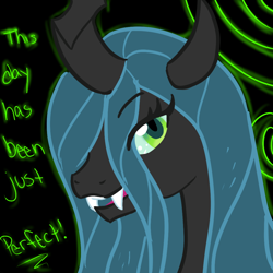 Size: 1000x1000 | Tagged: safe, artist:cassie-chan55, queen chrysalis, changeling, changeling queen, female, solo