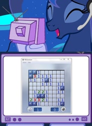 Size: 563x769 | Tagged: safe, princess luna, alicorn, pony, casual, exploitable meme, gamer luna, meme, minesweeper, obligatory pony, tv meme