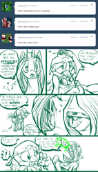 Size: 653x1150 | Tagged: safe, artist:konnykon, queen chrysalis, changeling, changeling queen, comic, deep in the hive, duo, female