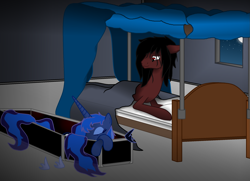 Size: 2235x1616 | Tagged: safe, artist:ardonsword, princess luna, alicorn, pony, alucard, female, hellsing, horn, mare