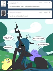Size: 1785x2358 | Tagged: safe, artist:tarajenkins, queen chrysalis, bushwoolie, changeling, changeling queen, g1, g4, cupidite, discorderlyconduct, female, g1 to g4, generation leap, prone