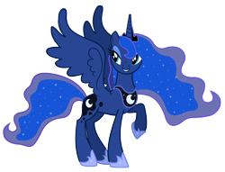 Size: 4000x3059 | Tagged: safe, artist:santafer, princess luna, alicorn, pony, simple background, smiling, solo, transparent background, vector