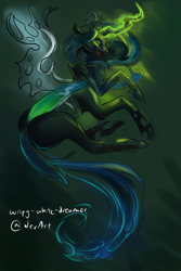 Size: 1000x1500 | Tagged: safe, artist:cloudy-diaries, queen chrysalis, changeling, changeling queen, female, solo