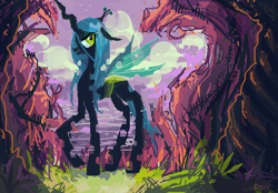 Size: 484x336 | Tagged: dead source, safe, artist:dsus4, queen chrysalis, changeling, changeling queen, female, solo