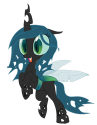 Size: 510x656 | Tagged: safe, artist:php27, queen chrysalis, changeling, changeling queen, nymph, cute, cutealis, female, filly, rearing, simple background, solo, transparent background, younger