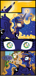 Size: 2423x5063 | Tagged: safe, artist:inkrose98, princess luna, alicorn, griffon, pony, comic:shapeless sun, comic, female, mare, transformation, tumblr