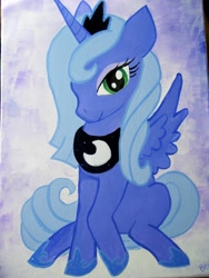 Size: 2144x2848 | Tagged: safe, artist:equestriapaintings, princess luna, alicorn, pony, photo, s1 luna, solo, traditional art