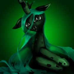 Size: 876x876 | Tagged: dead source, safe, artist:22bubble-eyes22, queen chrysalis, changeling, changeling queen, female, solo