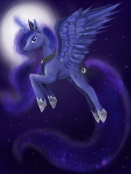 Size: 675x900 | Tagged: safe, artist:lillonwy, princess luna, alicorn, pony, female, horn, mare, simple background, solo