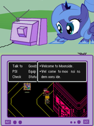 Size: 563x752 | Tagged: safe, princess luna, alicorn, pony, earthbound, exploitable meme, jeff andonuts, meme, moonside, ness, obligatory pony, tv meme