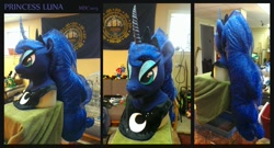 Size: 1280x692 | Tagged: safe, artist:sheppymomma, princess luna, alicorn, pony, clothes, costume, fursuit, head