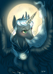 Size: 600x837 | Tagged: safe, artist:trojan-pony, princess luna, alicorn, pony, backlighting, moon, moonlight, princess, royalty, solo, wings