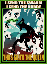 Size: 1124x1515 | Tagged: safe, artist:the-orator, queen chrysalis, changeling, changeling queen, female, poster, propaganda, the prince of egypt