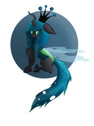 Size: 650x870 | Tagged: safe, artist:half-pint-hero, queen chrysalis, changeling, changeling queen, female