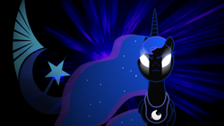 Size: 3840x2160 | Tagged: safe, artist:blackmamba429, princess luna, alicorn, pony, logo, new lunar republic, solo, vector, wallpaper