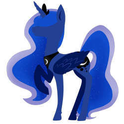 Size: 2000x2000 | Tagged: safe, artist:8bitgoat, princess luna, alicorn, pony, female, horn, mare, simple background, solo, transparent background